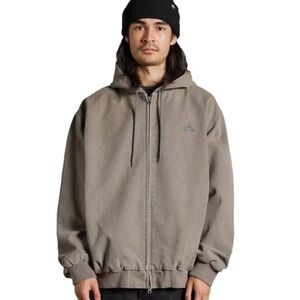 Autumn Men's labor Gray Hooded Jacket